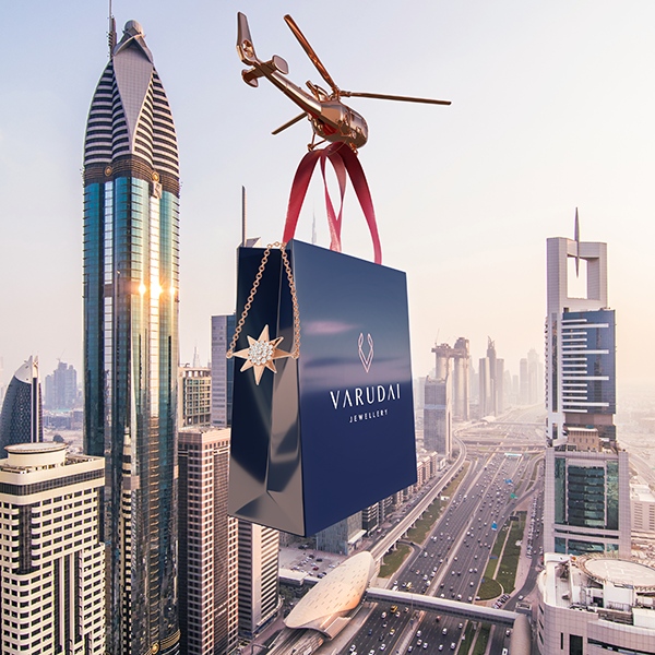 A CGI shot of a helicopter bring a shopping bag 