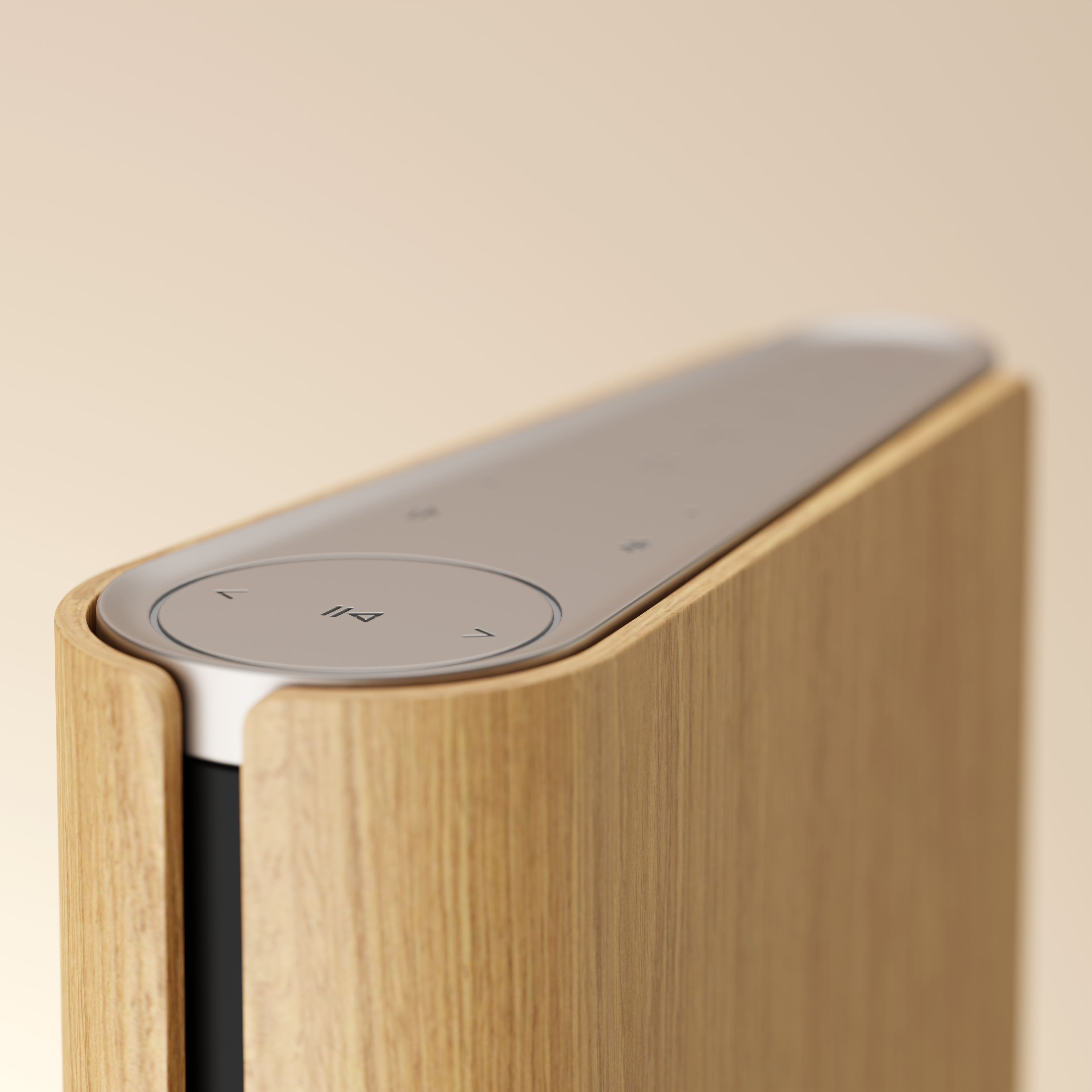3D close-up rendering of a modern design speaker for product marketing