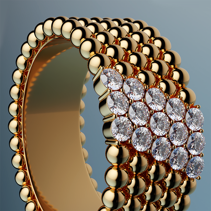 3d close-up view of luxury jewelry