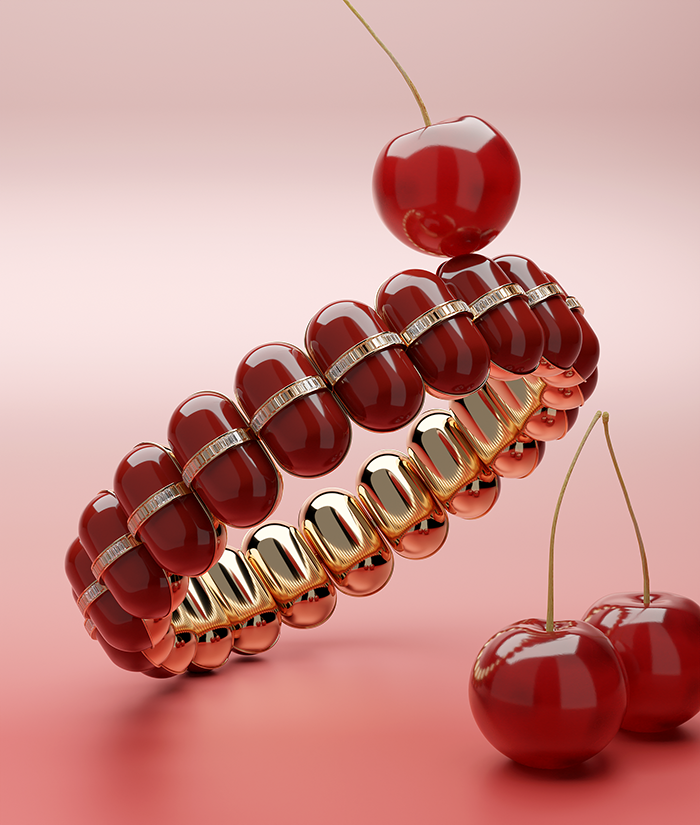 Photorealistic 3d render of a luxury jewelry for advertisement campaign