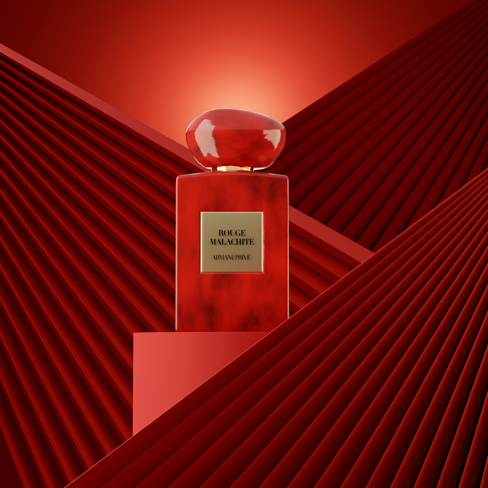 photorealistic 3d render of a luxurious perfume created for beauty brand campaign