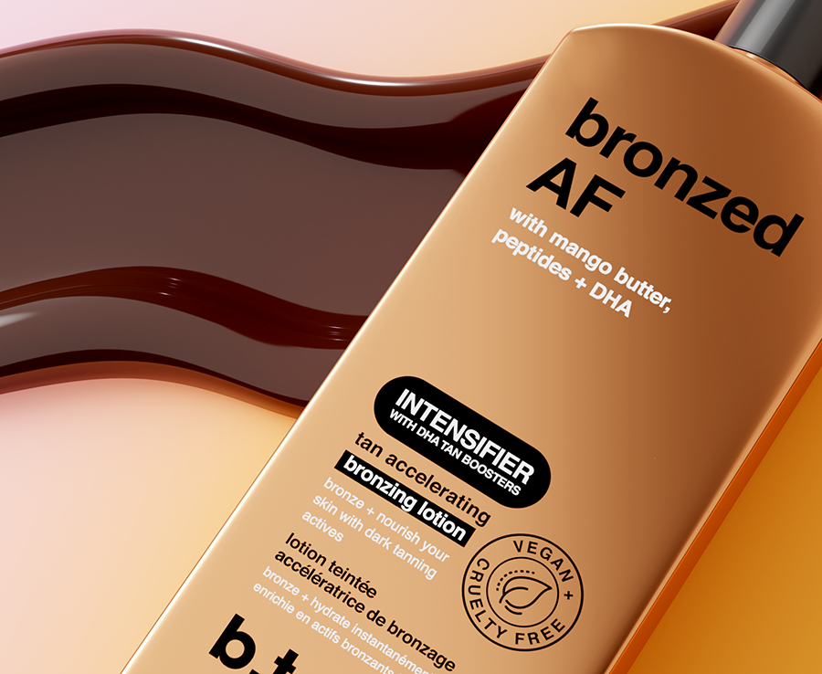 Photorealistic Rendering of a high-end self-tan product and its texture for web and social media