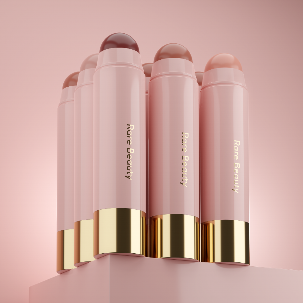 Photorealistic 3D Render of Rare beauty products, created for social media